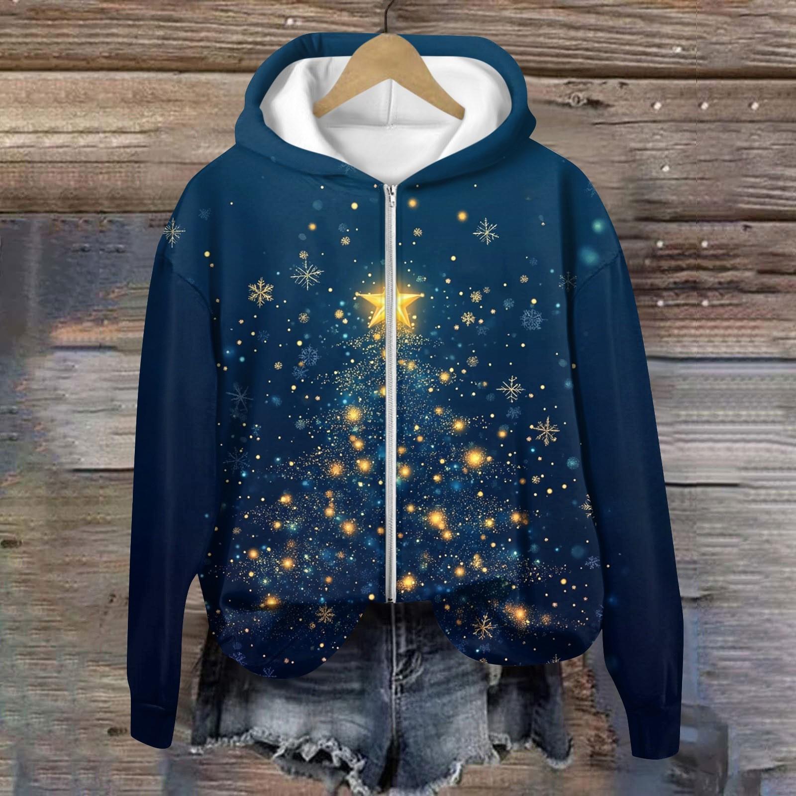 

Куртки для женщин Пальто с длинным рукавом на молнии с принтом Верхняя одежда Повседневные куртки L синий