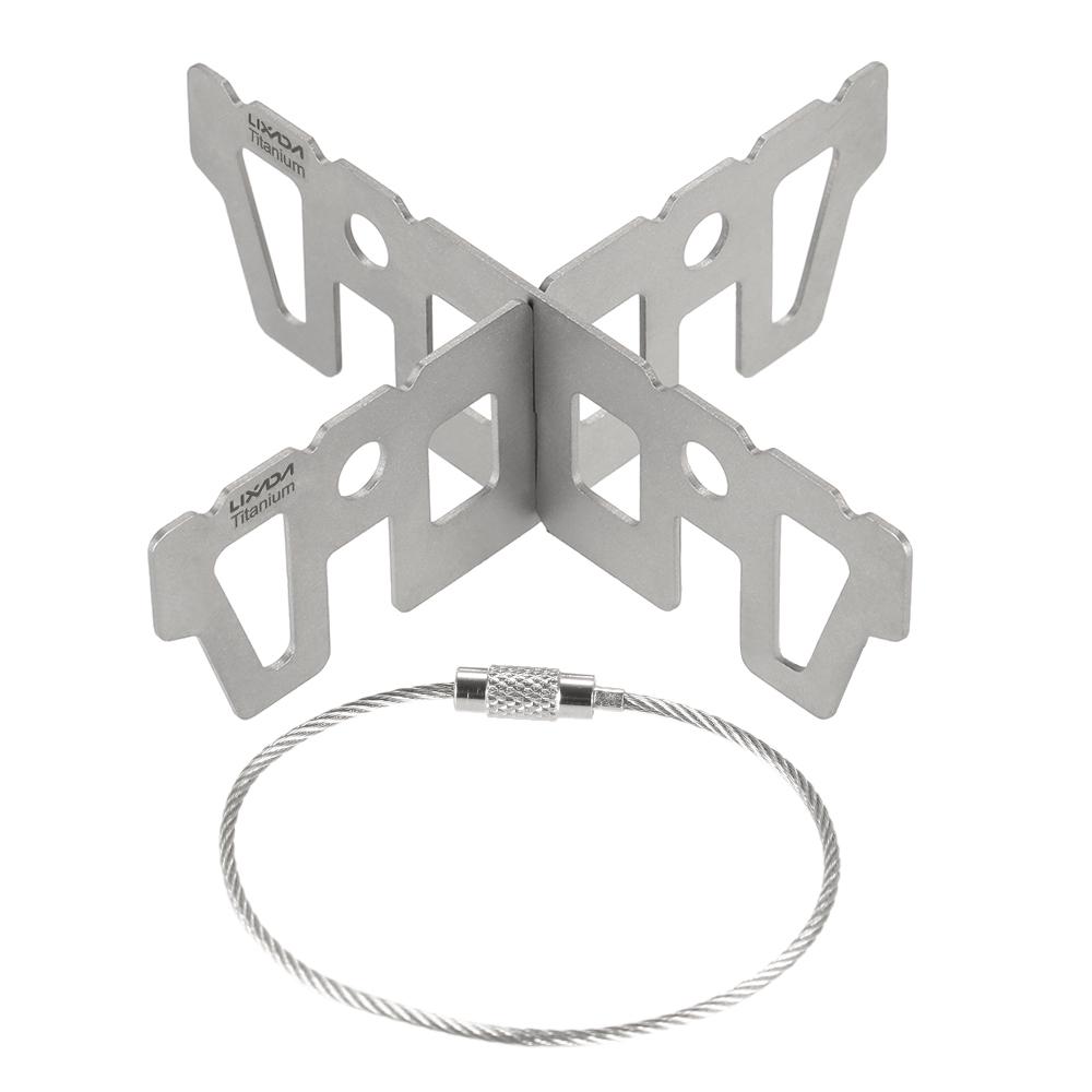 Стійка для плити Lixada з титану для алкогольної плити Хрестова підставка Відкрита стійка для пічки для кемпінгу Підтримка стійки