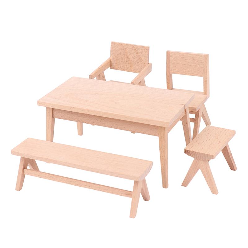 1:12 Dukkehus Miniatyr Europeisk stil Spisebord Stol Benk Lenestol Møbel Modell Dekor Leketøy Dukkehus Tilbehør