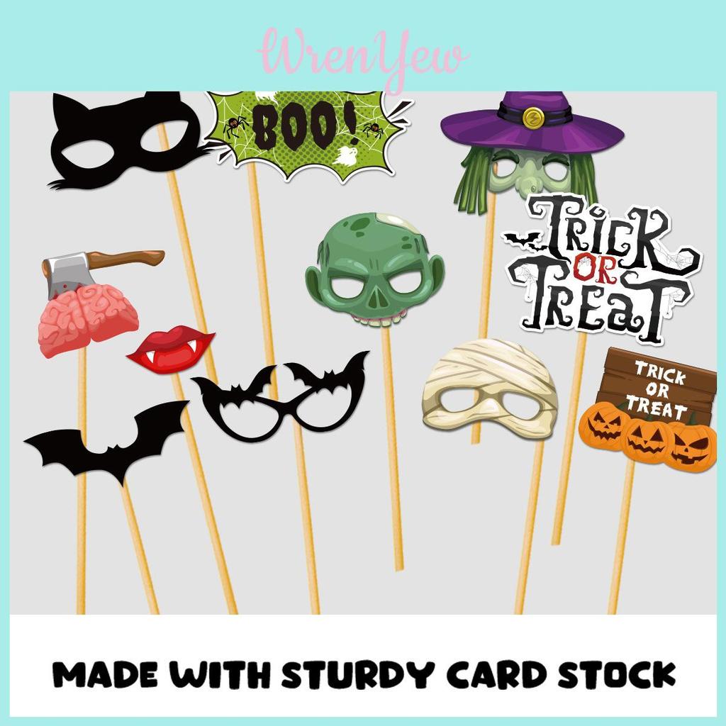 Halloween Photo Booth Props 30pcs Paper Party Decor For Themed Events