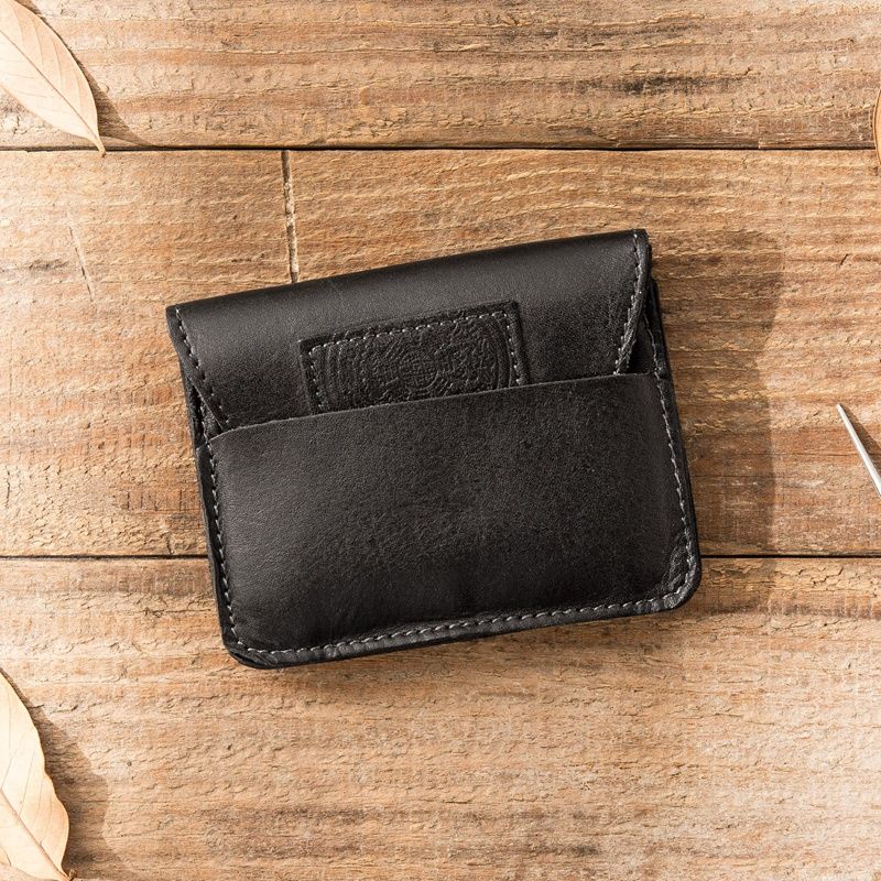 ארנק עור רטרו לגברים ולנשים שכבה ראשונה עור פרה רב-תכליתי אישי קטן תיק כרטיסים עבודת יד עור טהור נשים