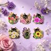 1/6Pcs Animal Brooches Flowers Enamel Pin Set Cartoon Black Cat Brooch For Coat Collar Lapel Pins Metal Badges Jewelry Gift