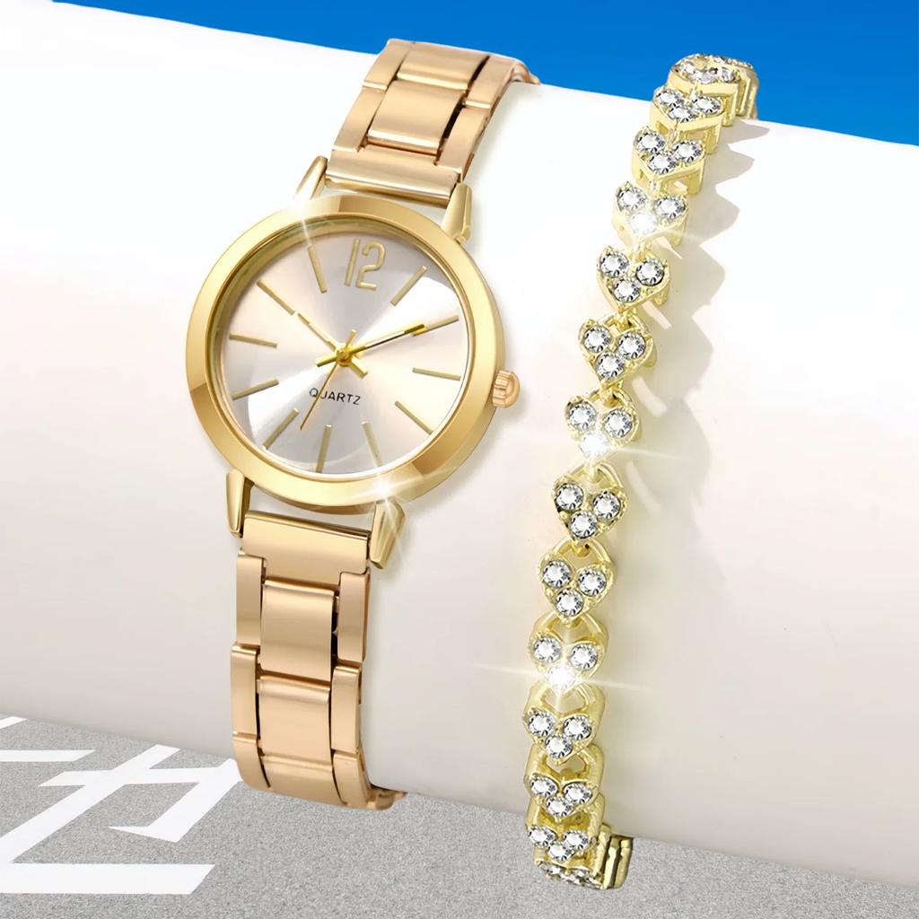 Mom's Birthday Gift Box Trendy Fashion Girls Watch Bracelet Set Ins Waterproof Non-Fading Jewelry