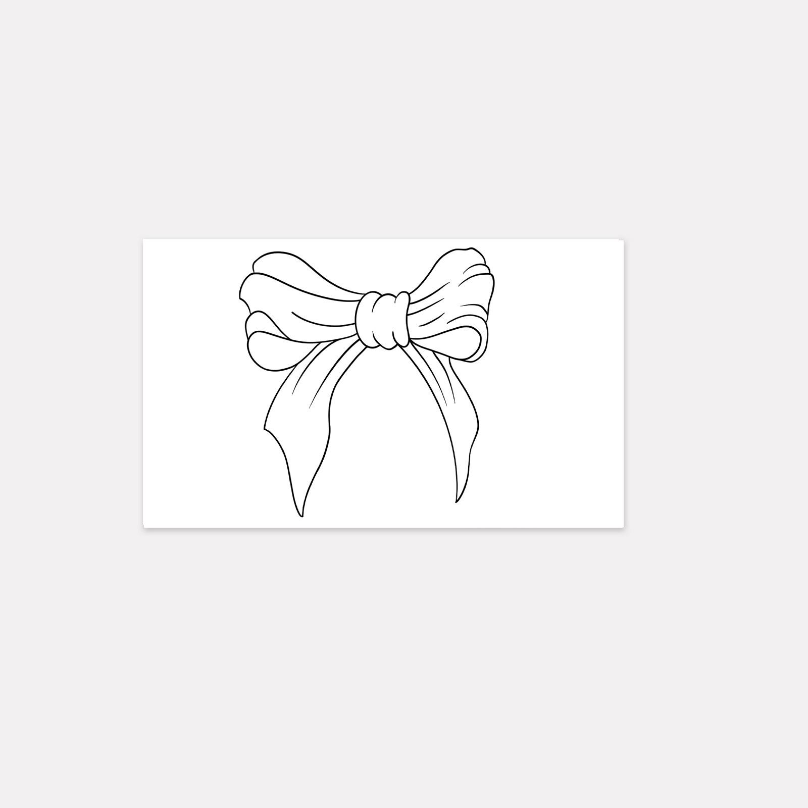 

French Big Bow Tattoo Sticker, Minimalist Lines, Waterproof, Sweet Girl Style Leg Sticker 9*15