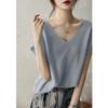Summer New Thin Fashion Bat Sleeve Casual Loose Knitted Shirt Women Solid Elegant Ice Silk Blouse Women Simple Slim Office Ladies Shirts Tops 26633