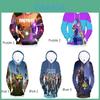 Felpa con cappuccio Giacca Felpa Fortnite Battle Stampa 3D Materiale Spandex Girocollo Stile Hip Hop