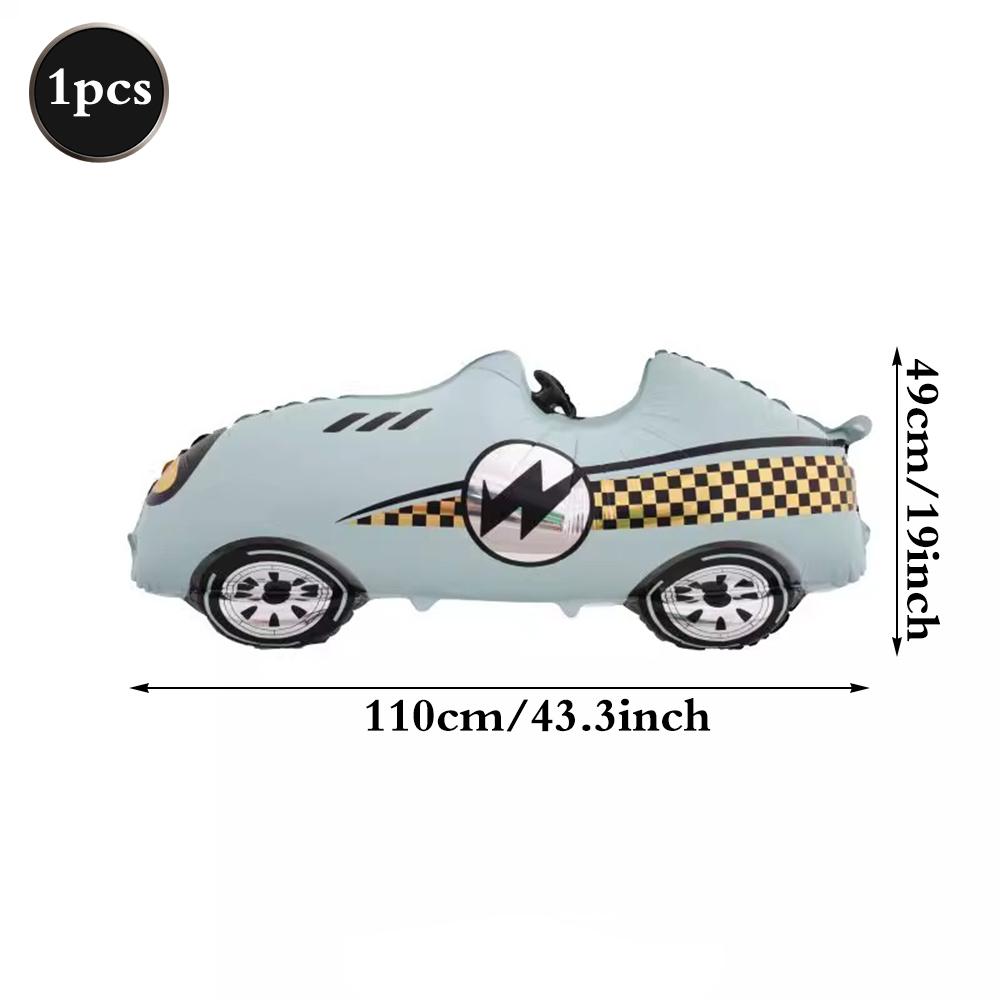 Racing Theme Party Decor Black and White Plaid Wheel Foil Balloon Sport Car Traffic Light Balloon Birthday Racing Party Supplies