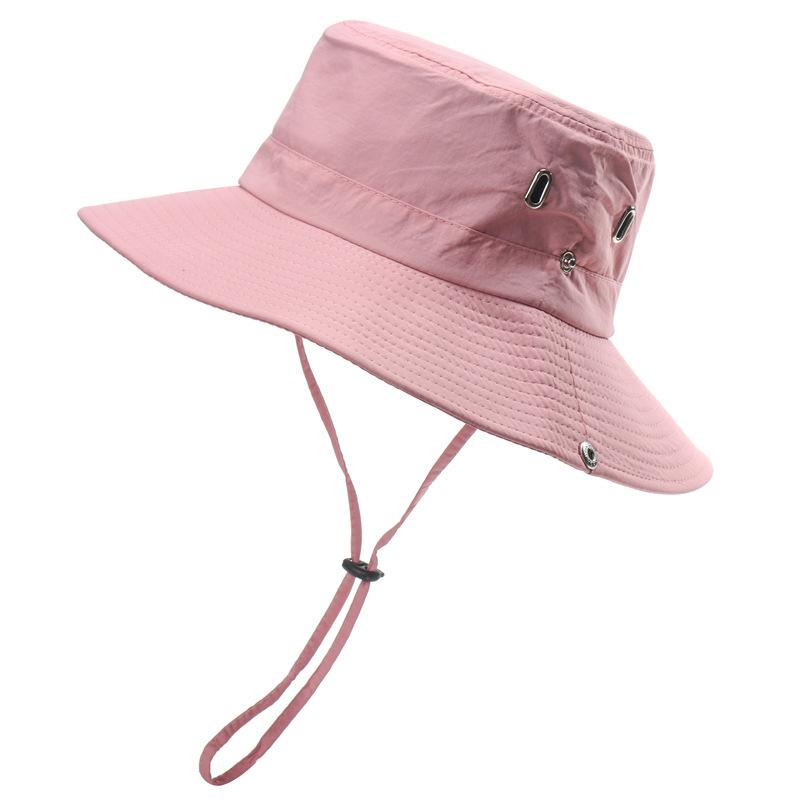 

New men s and women s outdoor bucket hat sunscreen sunshade quick drying hat waterproof and UV protection hiking sun hat One size fits all рожевий