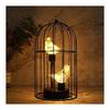 JHY DESIGN Battery Operated Table Lamp, Height 30cm, Freestanding Type, Cute Birdcage Design with LED Fairy Light, Stylish, Indirect Lighting Light,