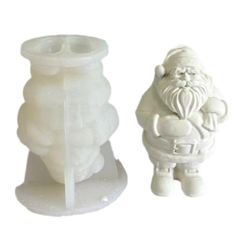 Santa Claus Silicone Molds Epoxy Resin Mold  Scented Candle Mold Christmas Ornament Making Tool for Making Crafts