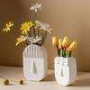 Abstrakt Ansiktsvas Keramisk Hydroponisk Vas Blomsterarrangemang Heminredning Skrivbordsdekorationer