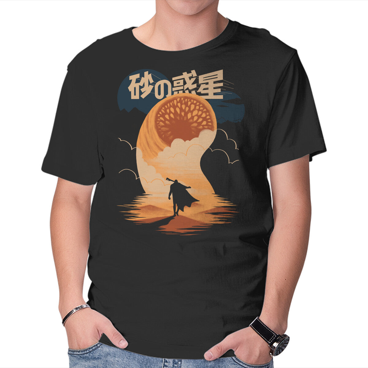 Unisex Crew Neck T-Shirt Japanese Dune Graphic Short Sleeve Casual Tee XXL