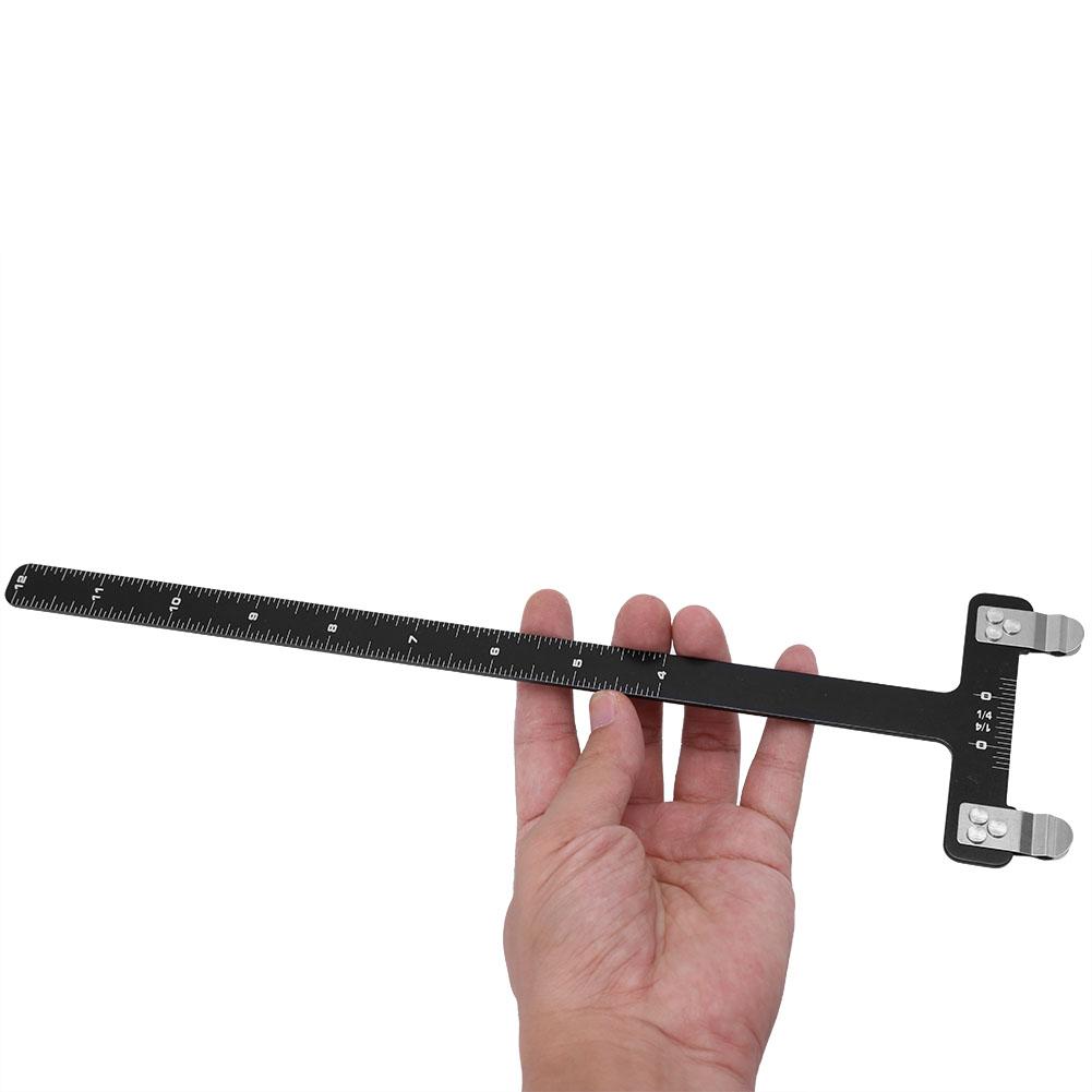 Stainless Steel Bow T Square Ruler Archery Shooting Accessory Ruler (Black)