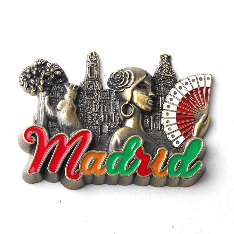 Spain Madrid Tourist Souvenirs Metal Fridge Magnetic Stickers Creative Home Decor Nice Gifts Message Board Magnetic Stickers