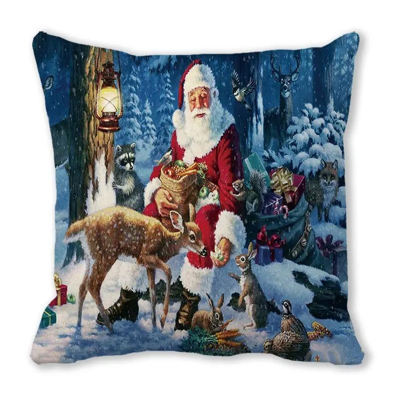 Vianočné obliečky na vankúše Autopríslušenstvo Kancelária Santa Claus Obývacia izba Pohovka Domáce obliečky na vankúše