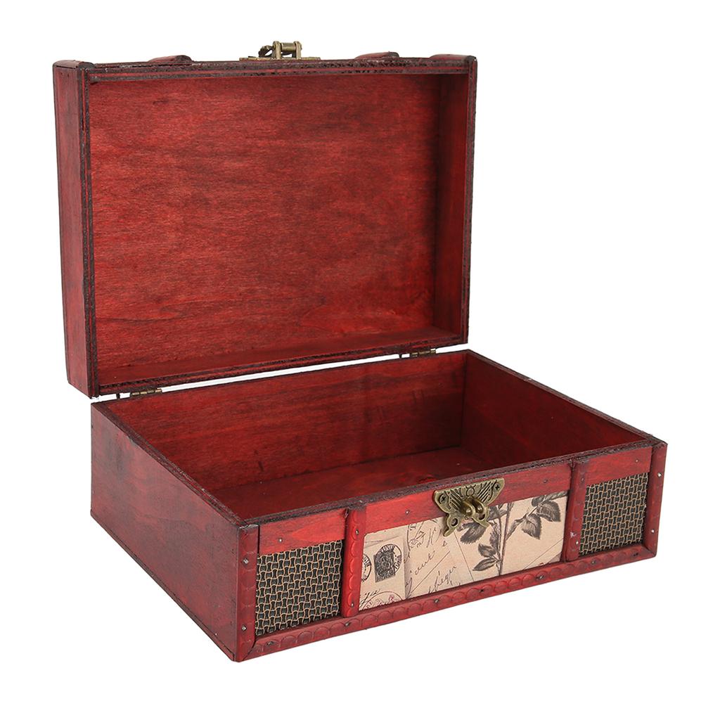 Vintage Wooden Storage Box Elegant Jewelry Necklace Bracelet Book Organizer Case Home Decoration