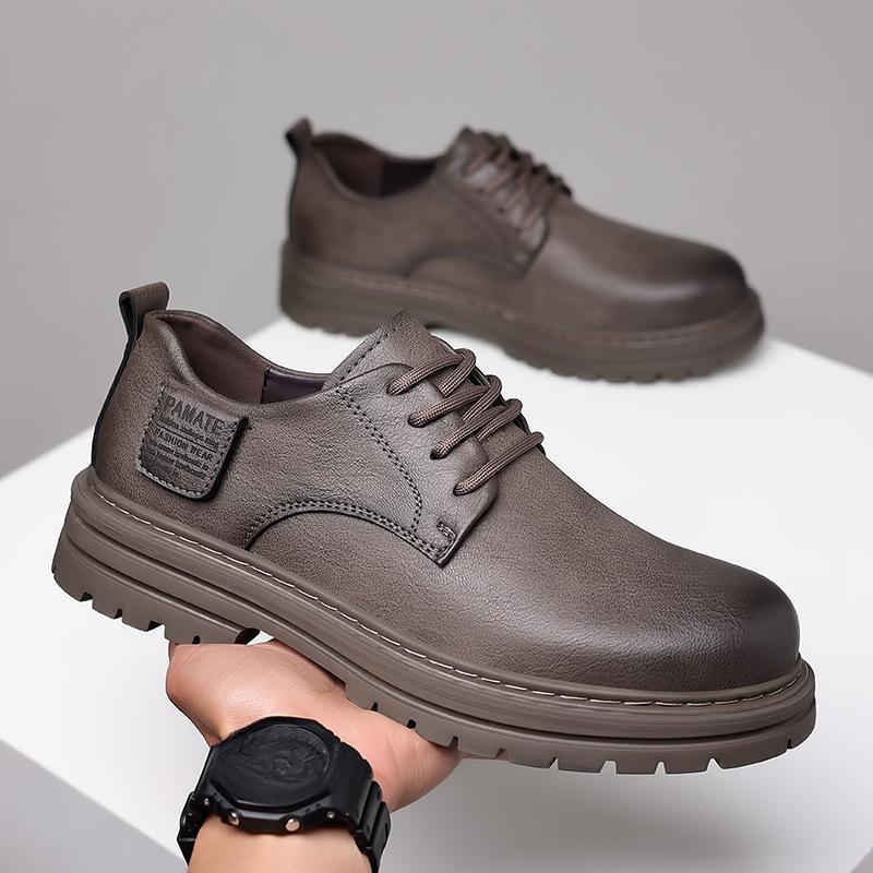 Kožené boty Pánské Podzimní Kožené boty Motocyklové Boty Retro Britský Styl Všestranné Ležérní Business Společenské boty