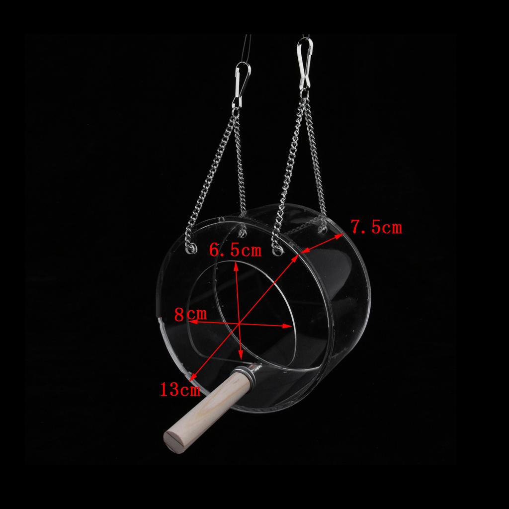 Acrylic Parrot Bird Feeder without mess Automatic with Stand Round/Triangular