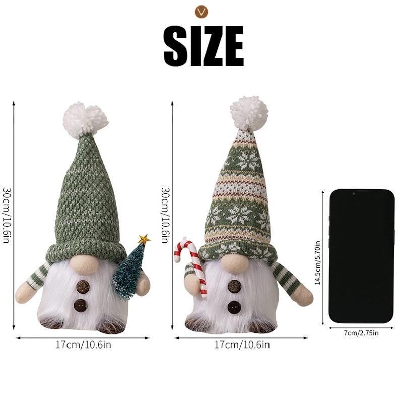 30CM Glowing Knitted Gnome Doll with Led Night Light Christmas Decorations 2025 Home Xmas Tree Decor Navidad New Year 2025 Gift