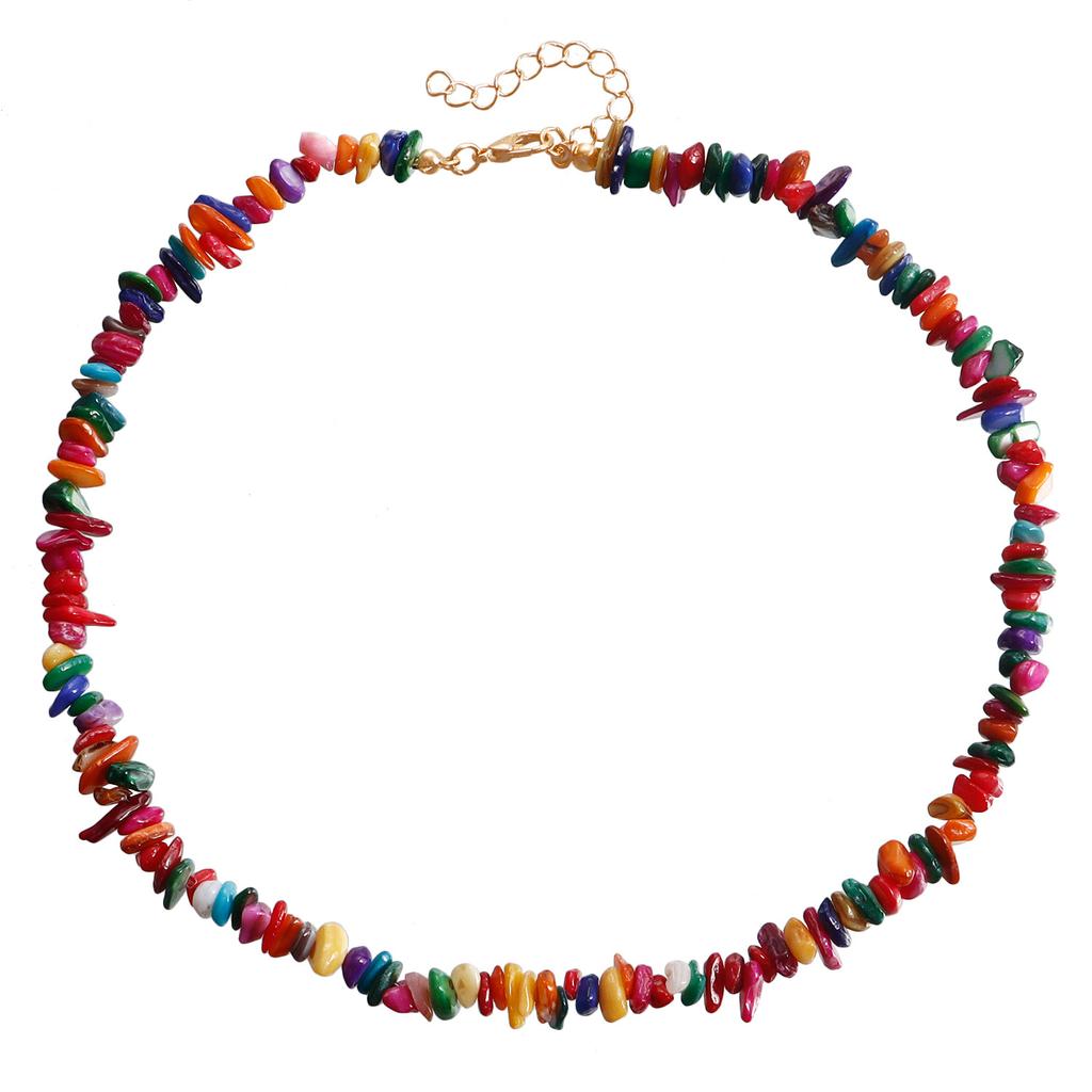 Accessories, Colored Natural Shell Geometric Clavicle Chain Necklace Women, Cold Wind Necklace