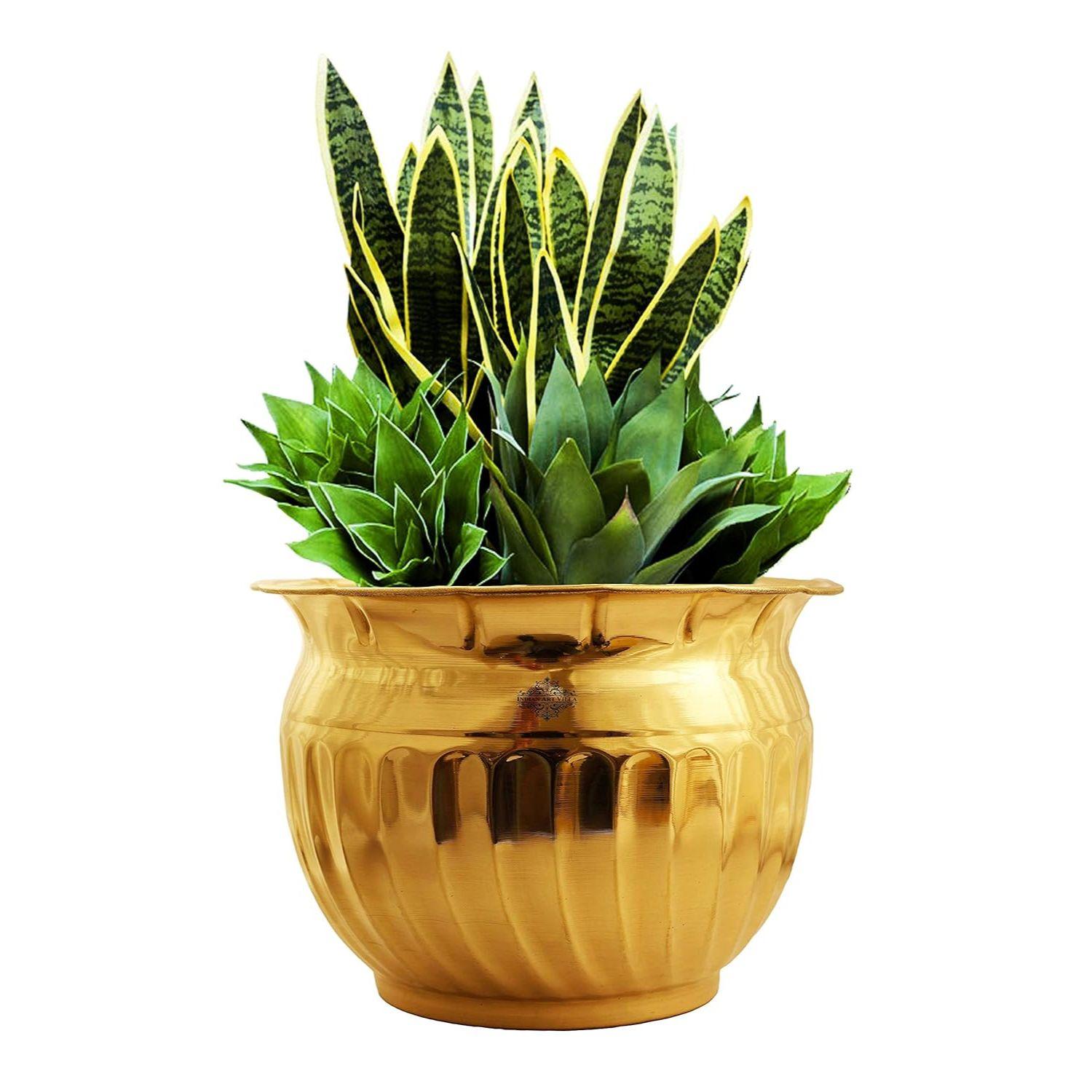 

Brass Matka Shape Home Decor Planter, Home décor, Planting, Size- 6X8 inches, 1 Piece