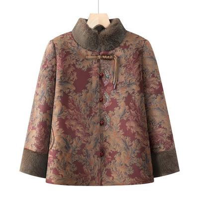 Winter Padded Jacket with Velvet To Keep Warm, New Old Lady Clothes, Old Man, Tang Padded Jacket Thick