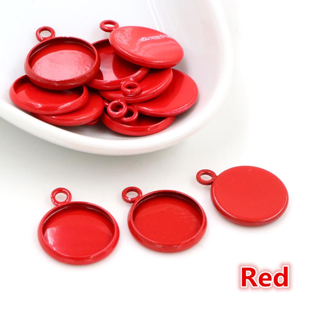 20pcs 12mm Inner Size Simple Pendant Cabochon Cameo Blank Base Setting Bezel Tray Charm for Earrings Bracelet Necklace Findings 