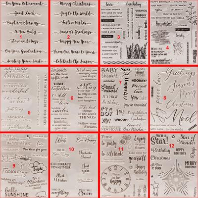 Weihnachten Geburtstag Gruß Transparent Silikon Klar Briefmarken DIY Scrapbooking Album Papier Karte Beste Wünsche Wort Brief