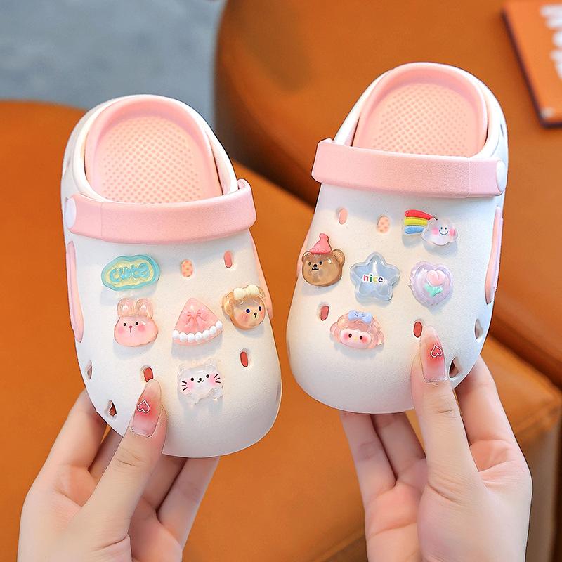 Cute summer children's hole shoes baby slippers infant lightweight indoor shoes children's beach soft-soled sandals