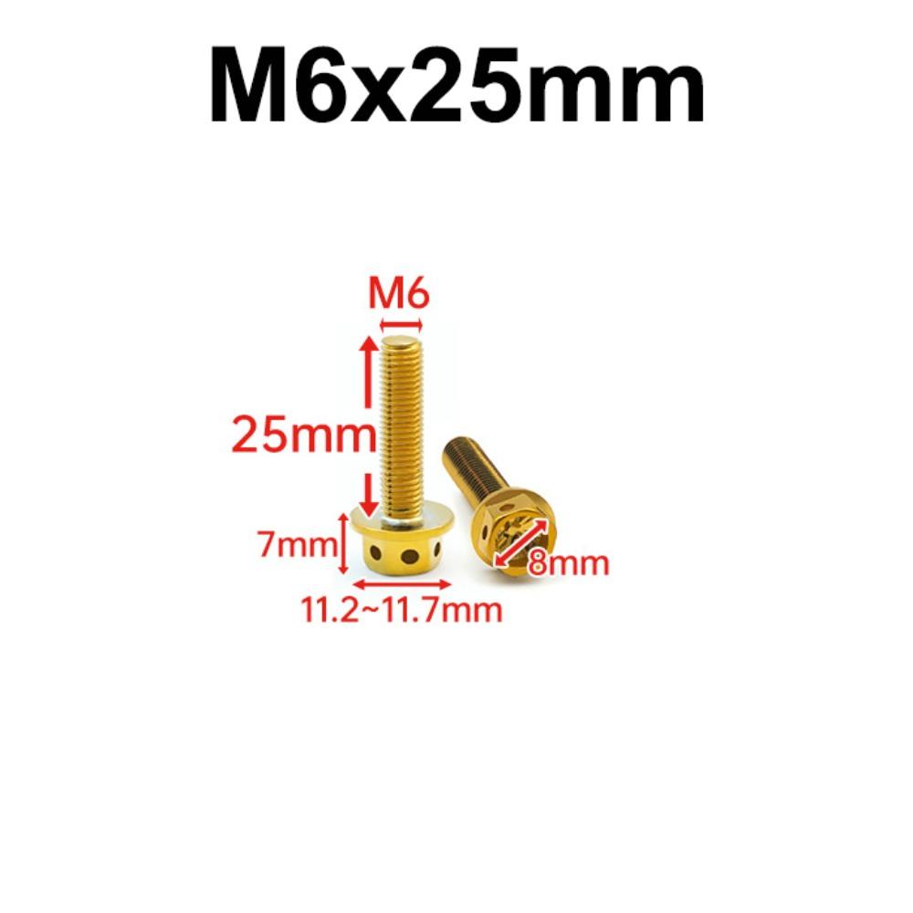 10/15/20/25/30/35/40/45/50/60 Titanium Bolt M6 M8 Hex Head Screws Titanium Flange  Motorcycle M6x25