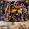 Mushroomshaped Pink Flowers Digital Printing Polyester Wall Hanging Tapestry Decorative Living Bedrooms Office Background Gift