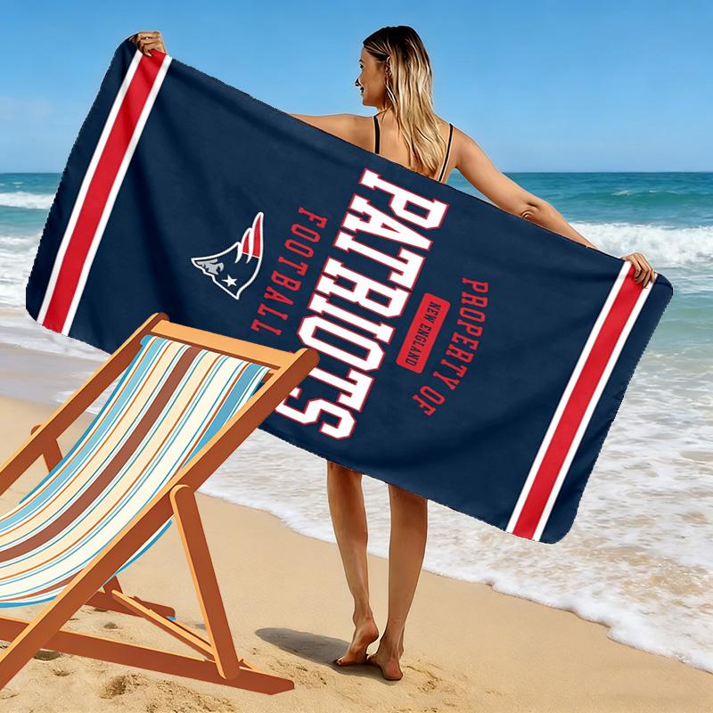 New England Patriots Logo Aufdruck Strandtuch, Großes Weiches Schnelltrocknendes Handtuch für Strand Camping Schwimmen