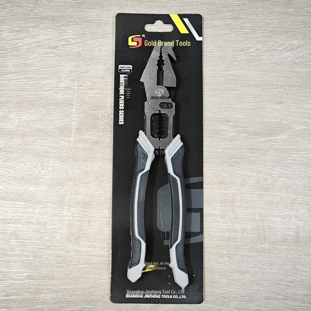 Jin Cheng 9" Multi-Functional Pliers: Wire Cutter, Stripper, Crimper, Nail Puller - One Tool, Many Uses