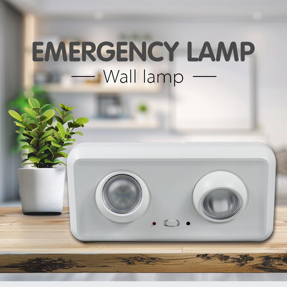 Emergency Evacuation Lights LED Wall-mounted Fire Fighting Lights Rechargeable Double-head Emergency Lamp for Power Outage