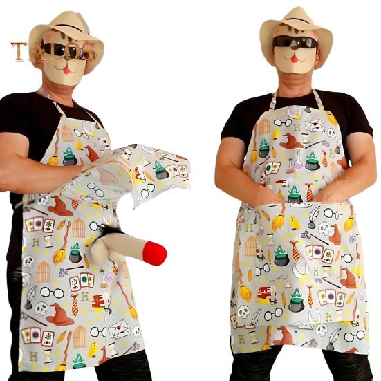 Funny Surprise Gag Gift Apron for Men Adjustable Straps Waterproof BBQ Cooking Apron for Dad Grandpa Father's Day Birthday Christmas Gift