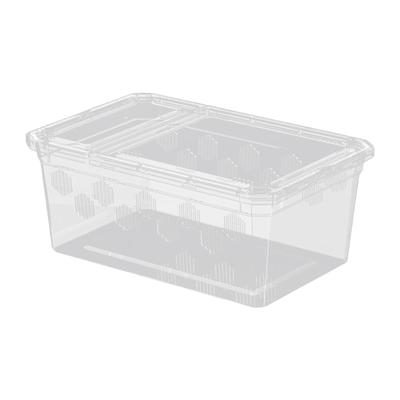 Reptile Feeding Box Clear Terrarium Habitat Reusable Hatching Container Critter Keeper for Frog Bearded Dragon Snake Critter