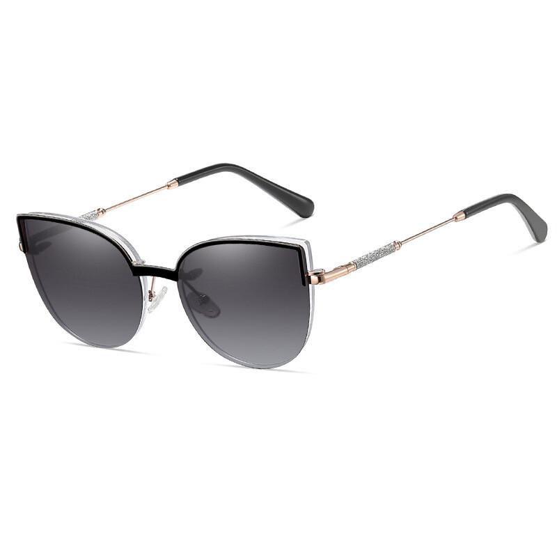Women's Decorative Glasses  Blue Light Blocking Magnetic Clip On Rimless Glasses With Polarized Sunglasses Lenses UV400