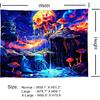 Onivein Blacklight Skull Forest Tapestry UV Reactive Skeleton Mushroom Waterfall Tree Tapestries Wall Hanging Aesthetic Tapestry for Bedroom Dorm