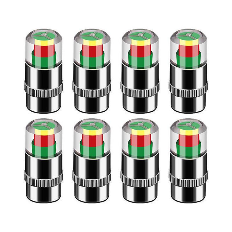 Cars Tire Air Pressure Monitor Alert 4Pcs/set Indicator Tire Valve Cap Gauge Car Accessories Car Tyre Pressure Gauge Caps Useful