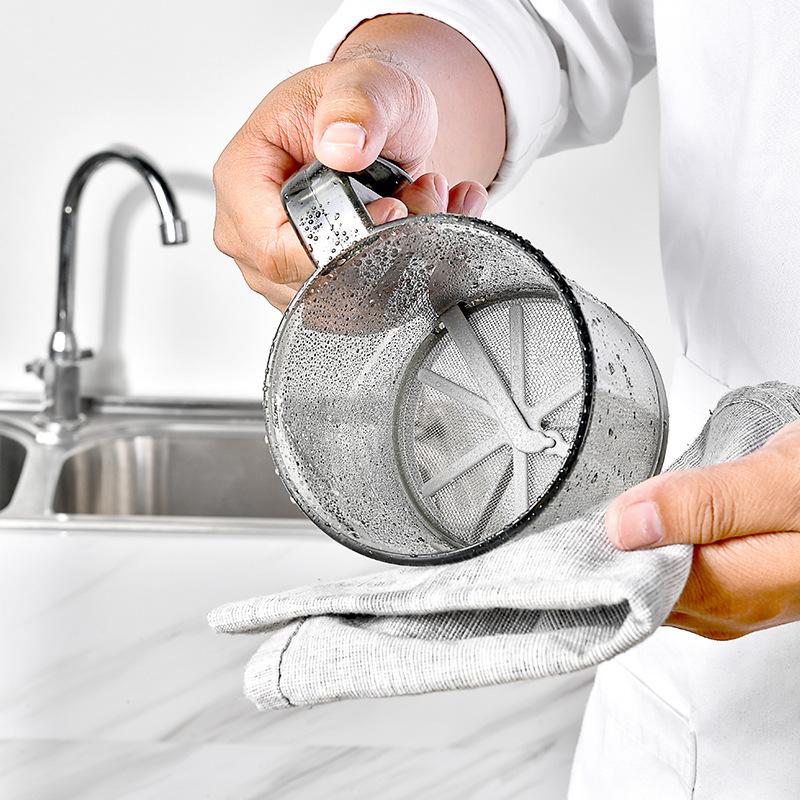 Plastic semi-automatic handheld flour sieve, creative baking manual flour sieve, handheld flour filter
