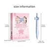 4pcs Lovely Flower Gel Pens Set, Pinch Grip Camellia Floral Pink Bowknot Star Dream Clip 0.5mm Black Color Ink for Writing