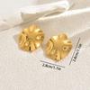 Vintage Gold Color Pleated Textured Stud Earrings for Women Fashion Metal Irregular Round Geometric Earrings Jewelry Gift