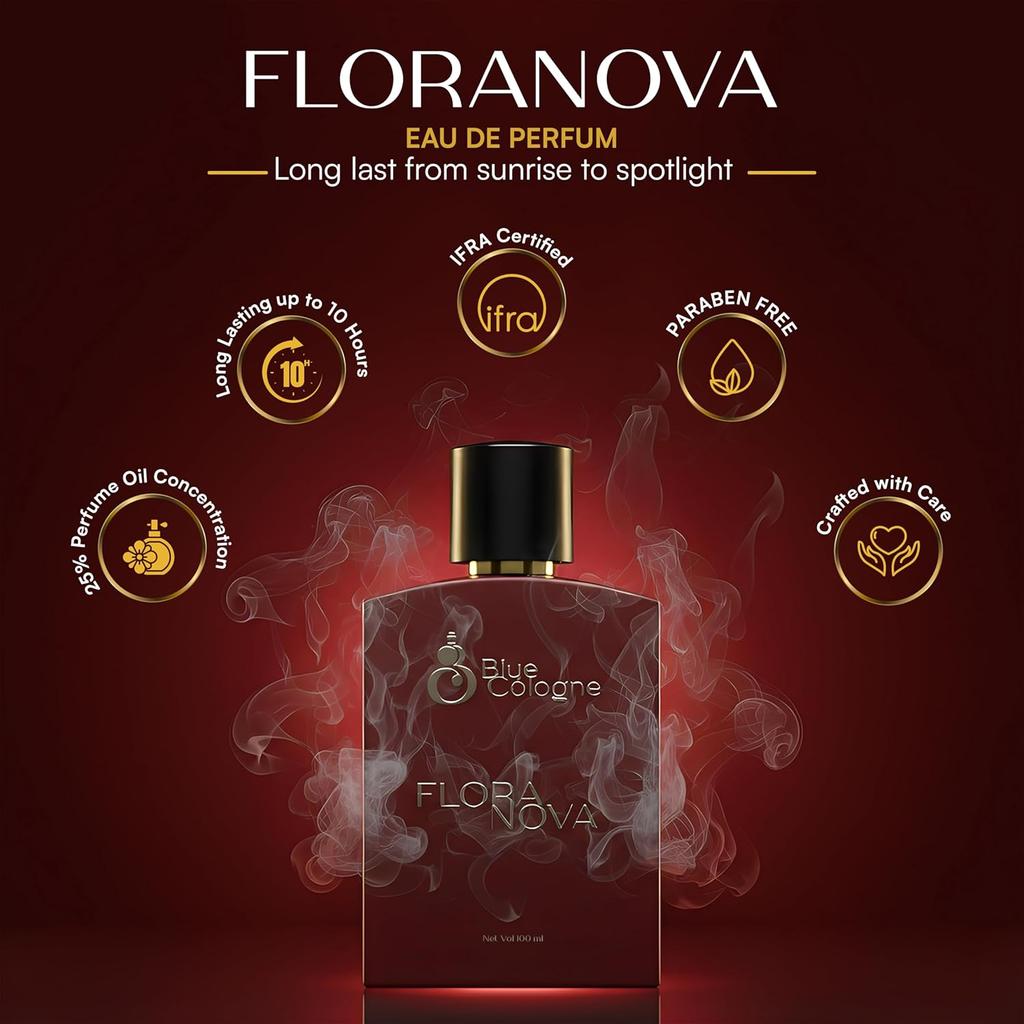 Floranova Edp Premium Perfume For Man & Woman, 100 ml | Long-Lasting Eau De Parfum | Mandarin, Pepper, Peony & Rose |
