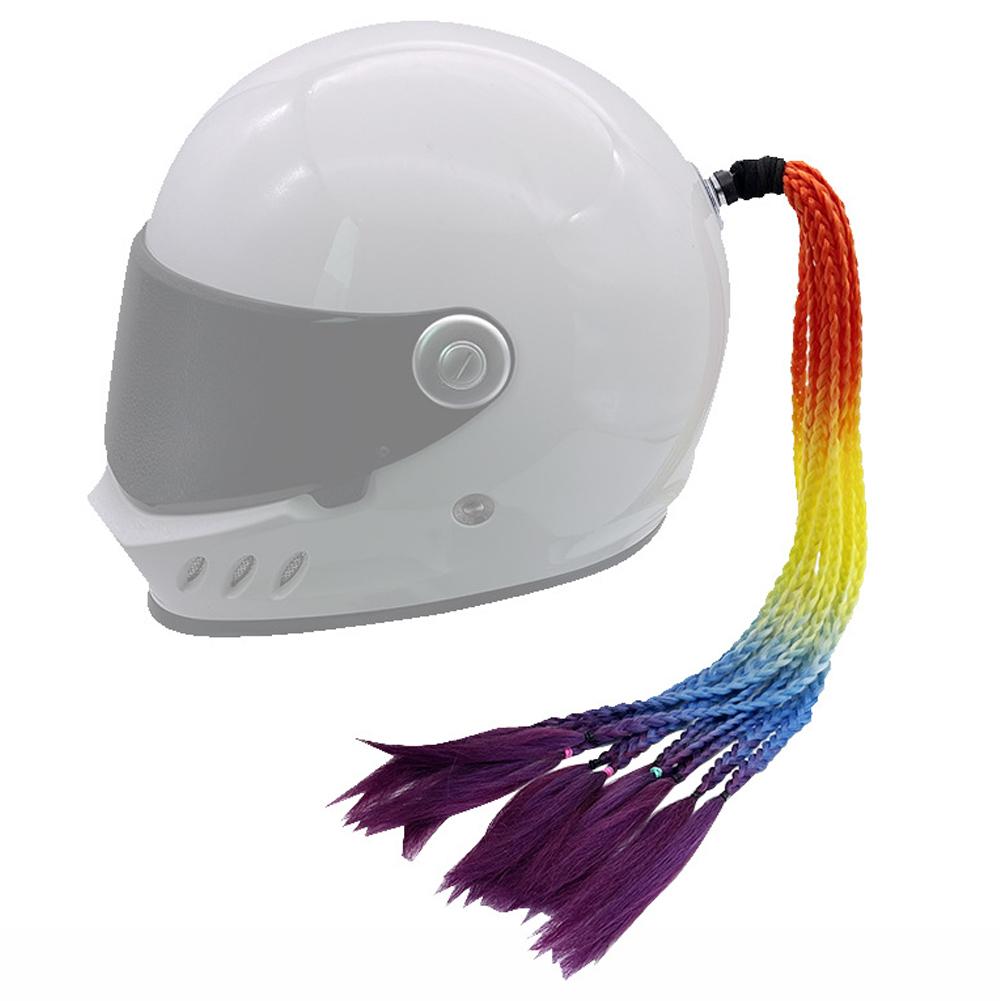 24" Helmet Braids Pigtails Motorcycle Helmet Braid Ponytail Motorbike Riding Helmet Pigtails Braids For Women Men Children