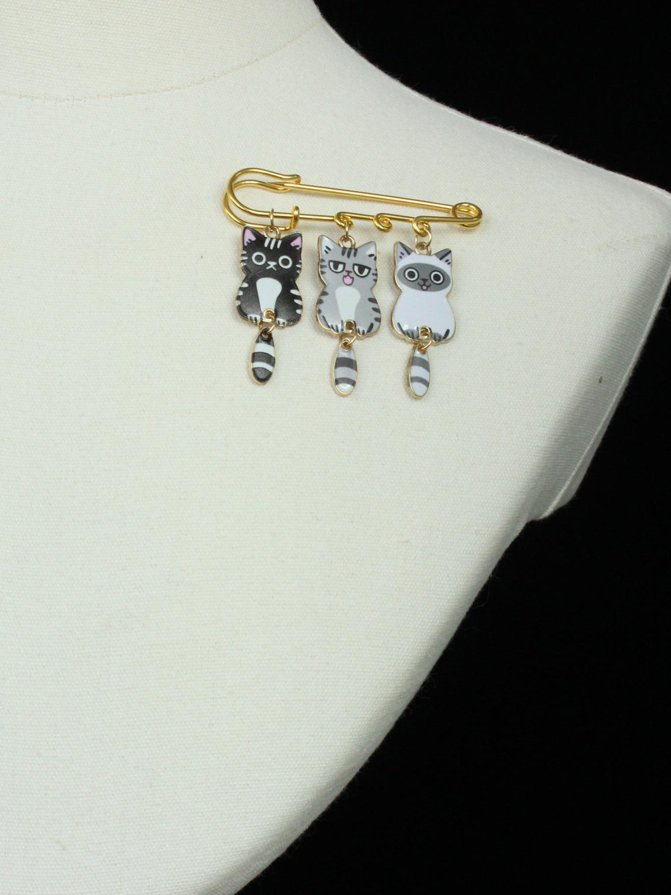 

Креативная брошь-значок в виде котенка из сплава и аксессуар для сумки Natural