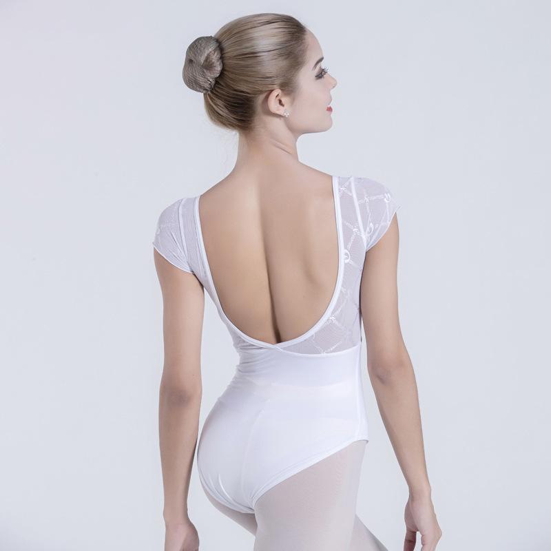 

Женский балетный купальник Baarle с кружевной отделкой пэчворк и жаккардовыми рукавами Extra Large белый