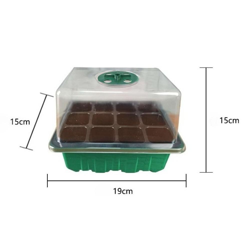 12Grids Seed Starter Tray Mini Greenhouse with Ventilation Hole Plant Germination Base Seeds Growing Cultivation Planting Box