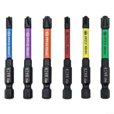 Rust Proof Screwdriver Bits 6pcs Alloy Steel FPH1 FPH2