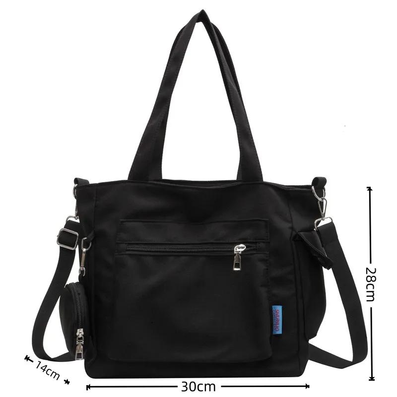 Einfachheit Oxford Canvas Composite Umhängetasche Einfarbig Vielseitig Lazy Style Umhängetasche Große Kapazität Pendler-Einkaufstasche