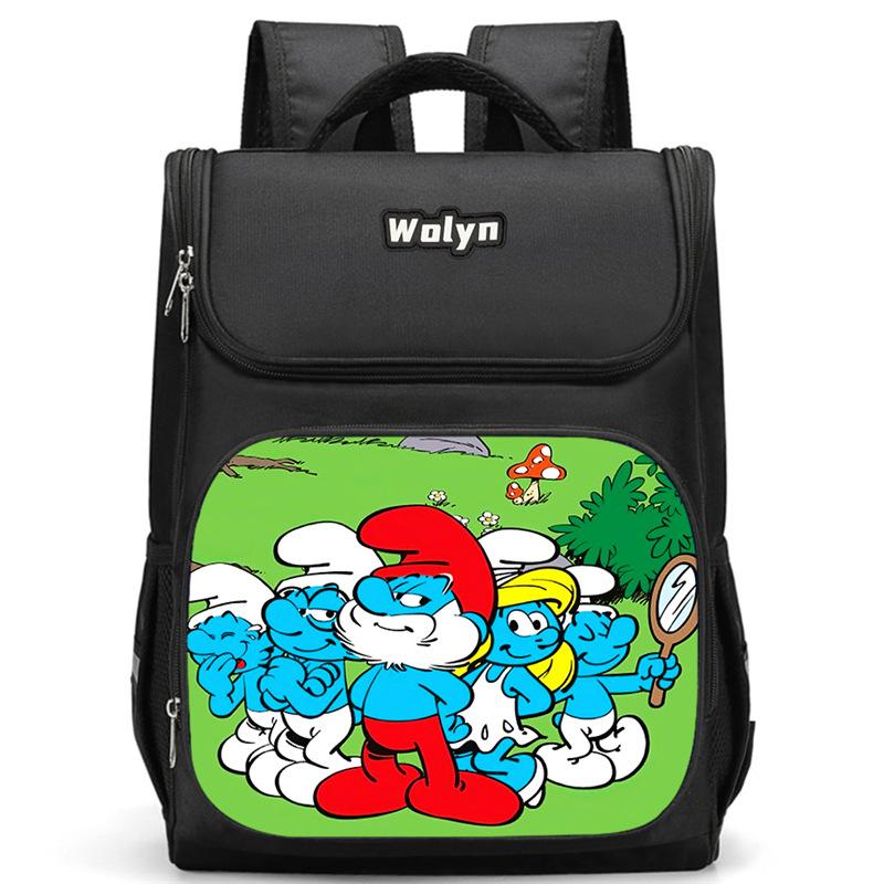 Smurf Anime Backpack Student Schoolbag Computer Bag